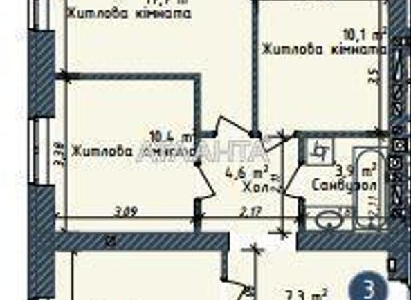 3-комнатная квартира по адресу ул. Промышленная (площадь 78,5 м²) - Atlanta.ua - фото 2