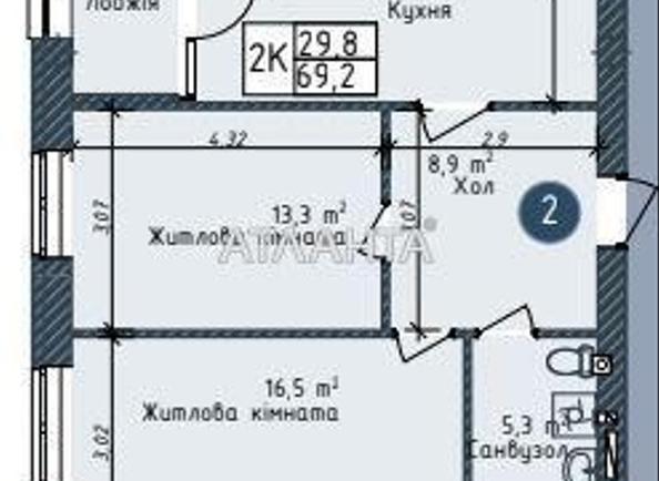 2-кімнатна квартира за адресою вул. Промислова (площа 69,2 м²) - Atlanta.ua - фото 5