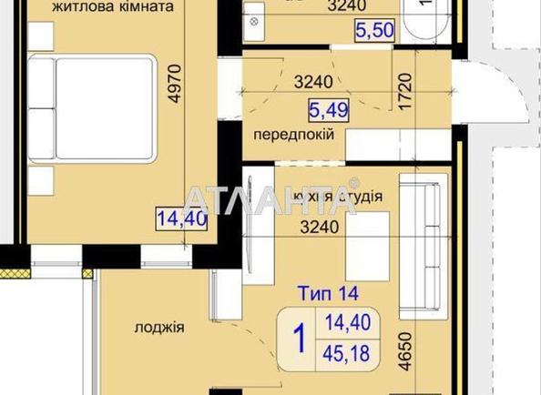 1-комнатная квартира по адресу ул. Андрея Шептицкого (площадь 45,1 м²) - Atlanta.ua - фото 13