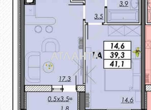 1-кімнатна квартира за адресою Овідіопольська дор. (площа 41,1 м²) - Atlanta.ua - фото 2