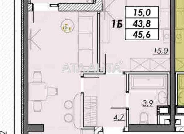 1-кімнатна квартира за адресою Овідіопольська дор. (площа 45,5 м²) - Atlanta.ua - фото 2