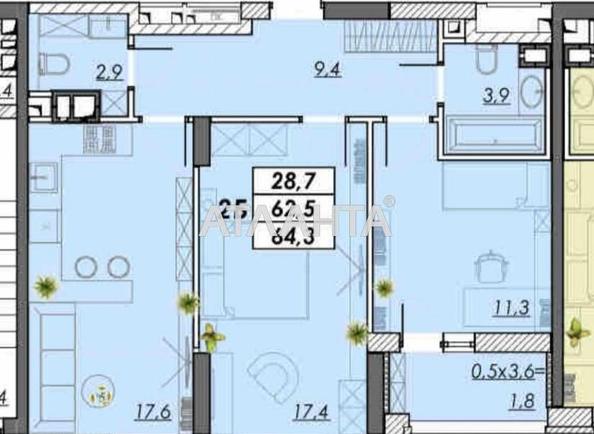 2-rooms apartment apartment by the address st. Ovidiopolskaya dor (area 64,3 m²) - Atlanta.ua - photo 2