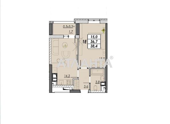1-комнатная квартира по адресу Овидиопольская дор. (площадь 38,4 м²) 1-комнатная квартира по адресу Овидиопольская дор. (площадь 38,4 м²) - Atlanta.ua