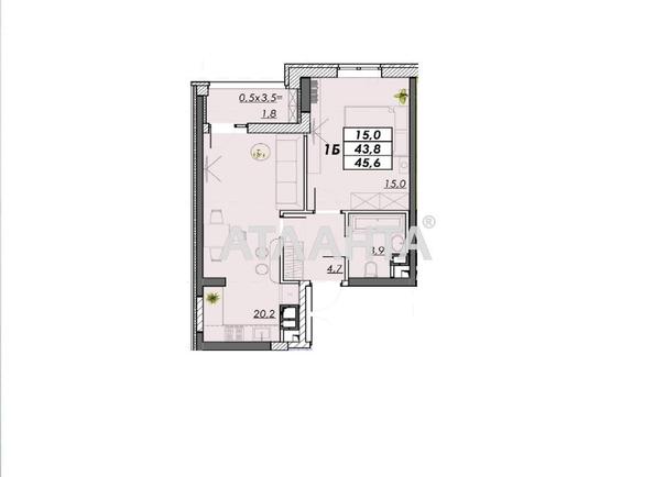 1-кімнатна квартира за адресою Овідіопольська дор. (площа 45,6 м²) - Atlanta.ua