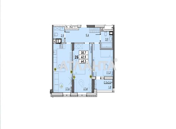2-rooms apartment apartment by the address st. Ovidiopolskaya dor (area 64,3 m²) - photo 2 2-rooms apartment apartment by the address st. Ovidiopolskaya dor (area 64,3 m²) - Atlanta.ua - photo 2