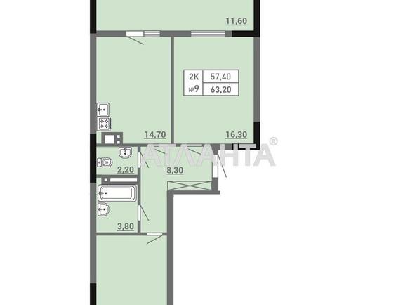 2-комнатная квартира по адресу ул. Пишоновская (площадь 67,9 м²) - Atlanta.ua - фото 7