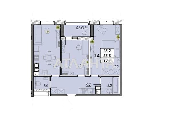 2-rooms apartment apartment by the address st. Ovidiopolskaya dor (area 60,6 m²) - Atlanta.ua - photo 2