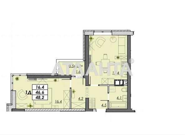 1-room apartment apartment by the address st. Ovidiopolskaya dor (area 48,2 m²) - Atlanta.ua