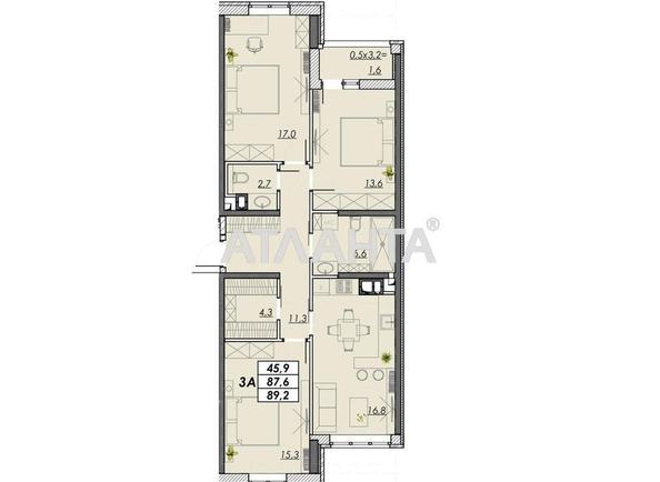 3-rooms apartment apartment by the address st. Ovidiopolskaya dor (area 89,2 m²) - Atlanta.ua - photo 11