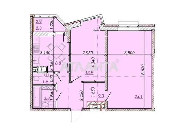 2-комнатная квартира по адресу ул. Прохоровская (площадь 66 м²) - Atlanta.ua - фото 2