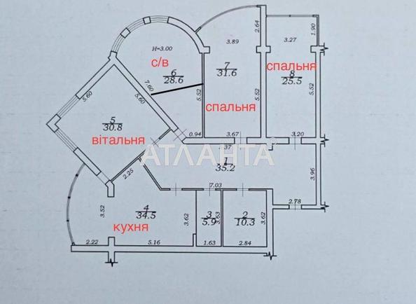 3-rooms apartment apartment by the address st. Karkashadze per Kirpichnyy per (area 202,4 m²) - Atlanta.ua - photo 34