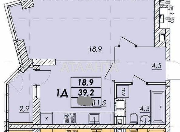 1-кімнатна квартира за адресою вул. Прохорівська (площа 40,1 м²) 1-кімнатна квартира за адресою вул. Прохорівська (площа 40,1 м²) - Atlanta.ua