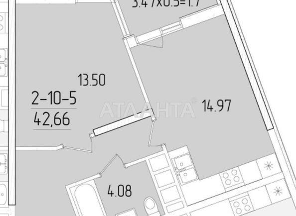 1-комнатная квартира по адресу ул. Краснова (площадь 42,7 м²) - Atlanta.ua - фото 2