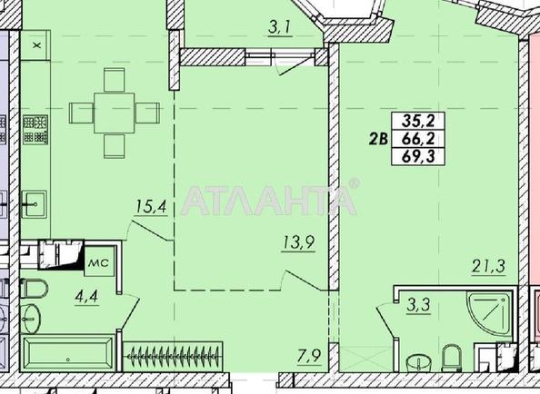 2-кімнатна квартира за адресою вул. Прохорівська (площа 67,9 м²) - Atlanta.ua