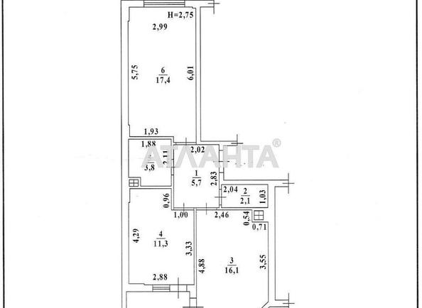 2-rooms apartment apartment by the address st. Raduzhnyy m n (area 59,6 m²) - Atlanta.ua - photo 10