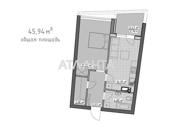1-комнатная квартира по адресу Курортный пер. (площадь 45,9 м²) - Atlanta.ua - фото 2