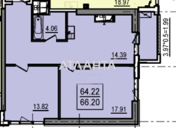 2-комнатная квартира по адресу ул. Дача Ковалевского (площадь 66,2 м²) - Atlanta.ua - фото 2