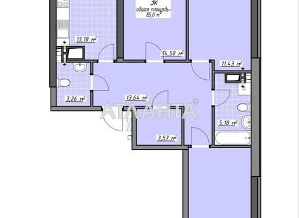 3-комнатная квартира по адресу Глушко ак. Пр. (площадь 85 м²) - Atlanta.ua - фото 2