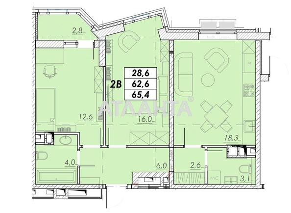 2-rooms apartment apartment by the address st. Prokhorovskaya Khvorostina (area 65,4 m²) - Atlanta.ua - photo 2