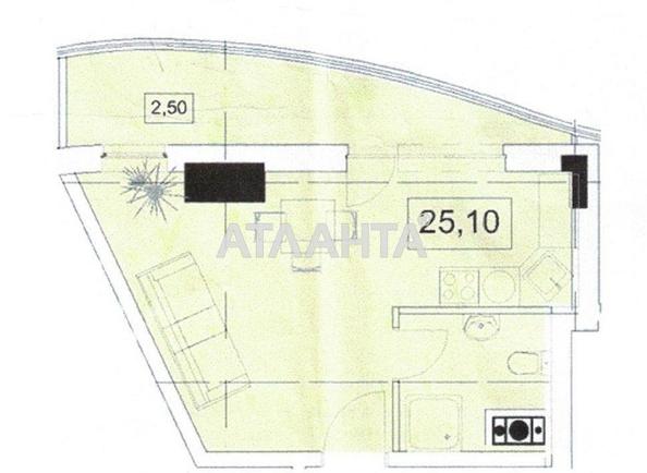 1-кімнатна квартира за адресою вул. Аркадійське плато (площа 27,6 м²) - Atlanta.ua - фото 2