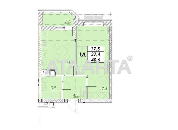 1-комнатная квартира по адресу ул. Прохоровская (площадь 40,6 м²) - Atlanta.ua