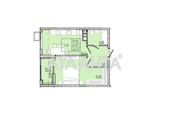 1-room apartment apartment by the address st. Franko Ivana (area 43,5 m²) - Atlanta.ua