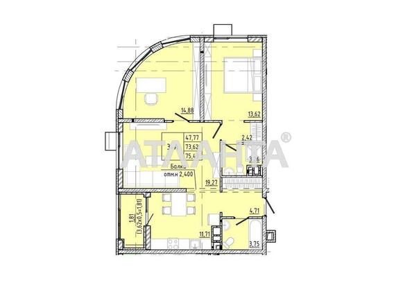 3-rooms apartment apartment by the address st. Franko Ivana (area 75,4 m²) - Atlanta.ua