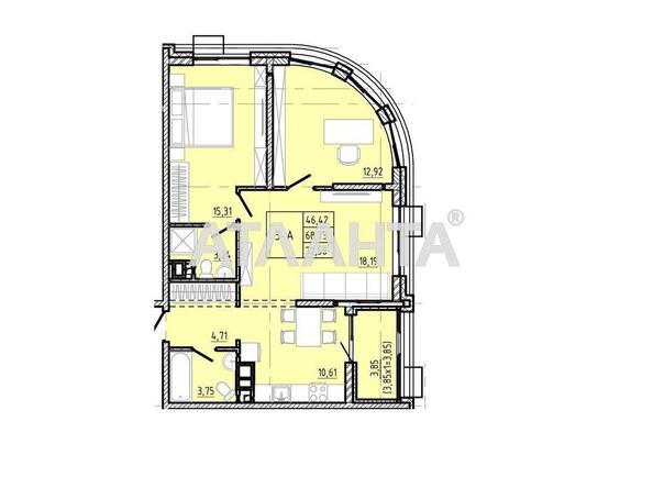 3-rooms apartment apartment by the address st. Franko Ivana (area 72,6 m²) - Atlanta.ua