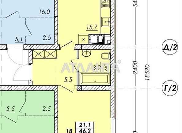 1-комнатная квартира по адресу ул. Прохоровская (площадь 51,6 м²) - Atlanta.ua - фото 3