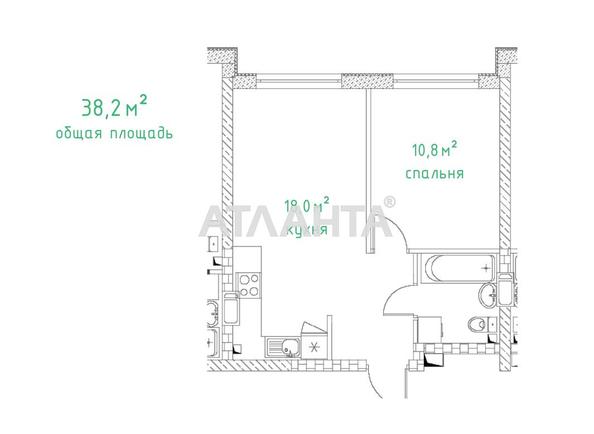 1-кімнатна квартира за адресою вул. Філатова ак. (площа 38,2 м²) - Atlanta.ua - фото 2