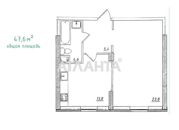 1-room apartment apartment by the address st. Protsenko (area 47,6 m²) - Atlanta.ua - photo 2