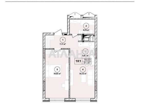 1-комнатная квартира по адресу Лемковская ул.   (площадь 52,0 м²) - Atlanta.ua - фото 2