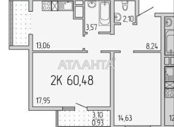 2-комнатная квартира по адресу ул. Жемчужная (площадь 60,3 м²) - Atlanta.ua - фото 18