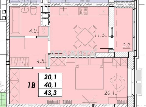 1-кімнатна квартира за адресою вул. Прохорівська (площа 43,3 м²) - Atlanta.ua