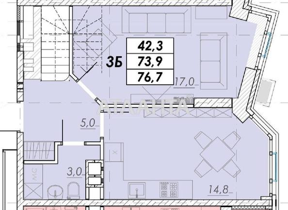 3-rooms apartment apartment by the address st. Prokhorovskaya Khvorostina (area 76,7 m²) - Atlanta.ua - photo 6