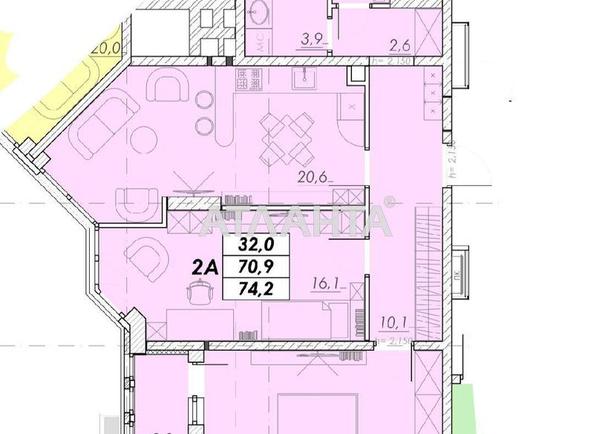 2-комнатная квартира по адресу ул. Прохоровская (площадь 74,2 м²) - Atlanta.ua - фото 6