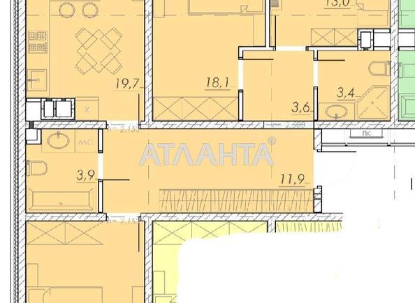 3-rooms apartment apartment by the address st. Prokhorovskaya Khvorostina (area 97,3 m²) - Atlanta.ua