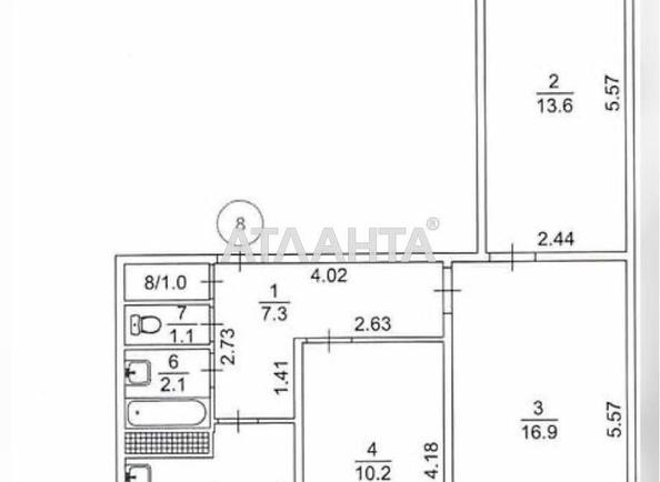 3-rooms apartment apartment by the address st. Geroev Polka Azov Marshala Malinovskogo (area 64,5 m²) - Atlanta.ua - photo 22