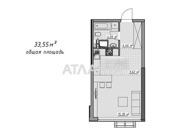 1-комнатная квартира по адресу Курортный пер. (площадь 33,6 м²) - Atlanta.ua - фото 2