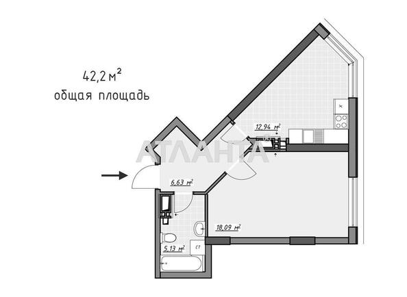 1-room apartment apartment by the address st. Glushko ak pr Dimitrova pr (area 42,2 m²) - Atlanta.ua - photo 2