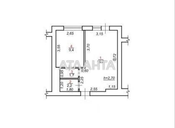 1-комнатная квартира по адресу Грушевского пер. (площадь 38 м²) - Atlanta.ua - фото 17