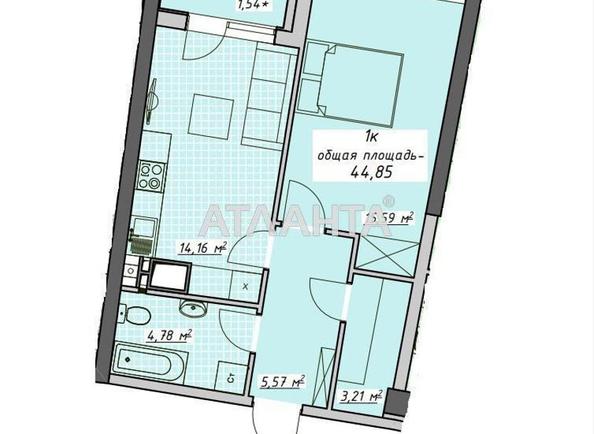 1-кімнатна квартира за адресою Курортний пров. (площа 44,9 м²) - Atlanta.ua - фото 7