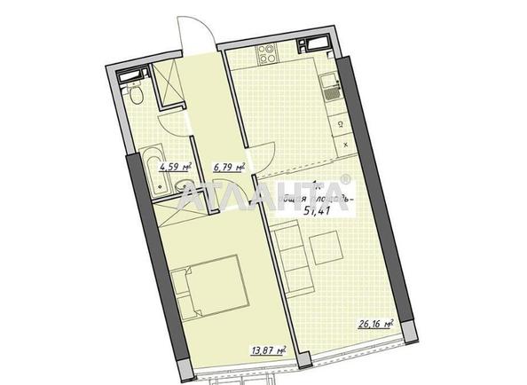 1-room apartment apartment by the address st. Kurortnyy per (area 51,4 m²) - Atlanta.ua - photo 2