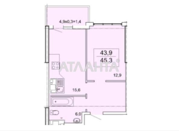 1-room apartment apartment by the address st. Topolinnyy per (area 45 m²) - Atlanta.ua