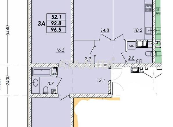 3-rooms apartment apartment by the address st. Prokhorovskaya Khvorostina (area 95,4 m²) - Atlanta.ua - photo 2