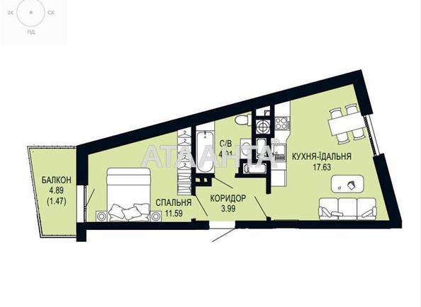 1-кімнатна квартира за адресою Щурата В. Вул. (площа 38,7 м²) - Atlanta.ua - фото 3