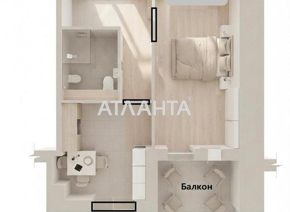 1-room apartment apartment by the address st. Zhemchuzhnaya (area 39,5 m²) - Atlanta.ua - photo 13