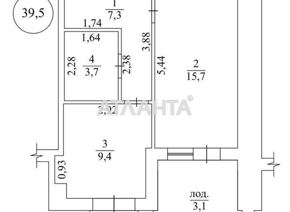 1-room apartment apartment by the address st. Zhemchuzhnaya (area 39,5 m²) - Atlanta.ua - photo 6