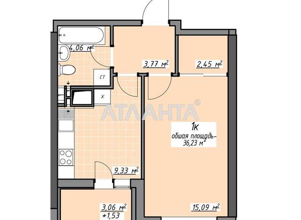 1-room apartment apartment by the address st. Glushko ak pr Dimitrova pr (area 36,2 m²) - Atlanta.ua - photo 14