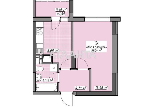 1-room apartment apartment by the address st. Glushko ak pr Dimitrova pr (area 32,0 m²) - Atlanta.ua - photo 2